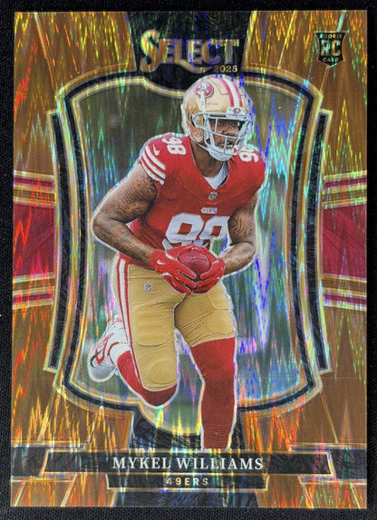Mykel Williams 2025 Panini Select Premier Level Copper Prizm Shock /899 49ers front