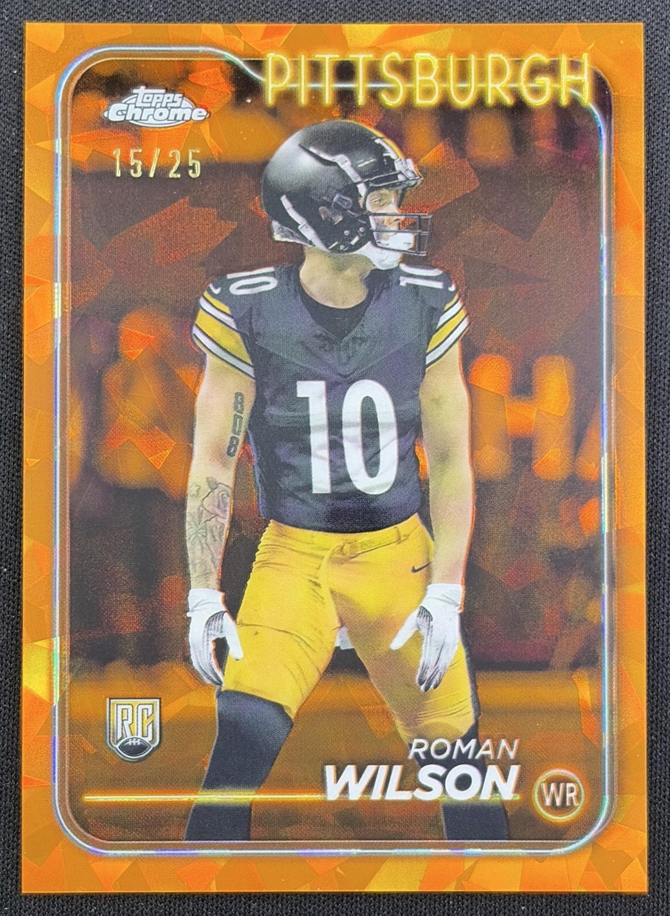 Roman Wilson 2024 Topps Chrome Sapphire Edition Orange Refractor /25 Steelers Pittsburgh Steelers