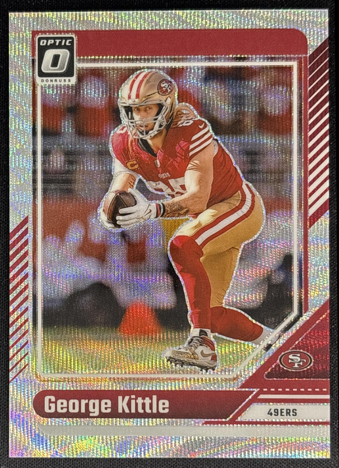 George Kittle 2024 Panini Donruss Optic Wave /300 49ers front