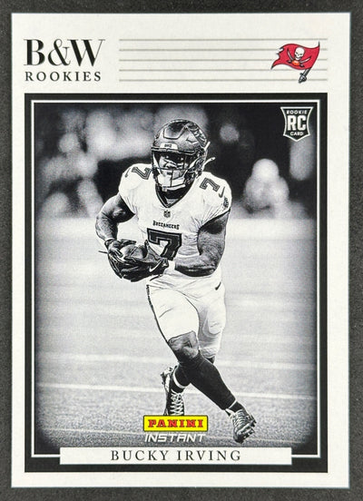 Bucky Irving 2024 Instant Black & White Rookies Buccaneers Sports Trading Card