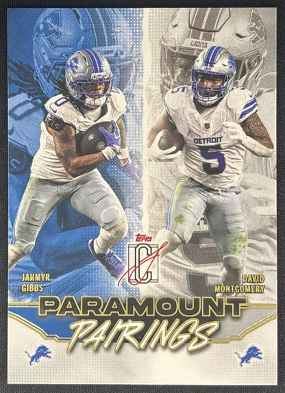 David Montgomery Jahmyr Gibbs 2025 Signature Class Paramount Pairings Lions front