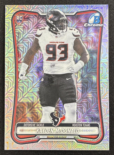 Kayden McDonald 2026 Bowman Chrome NFL Mojo Refractor Texans Sports Trading Card