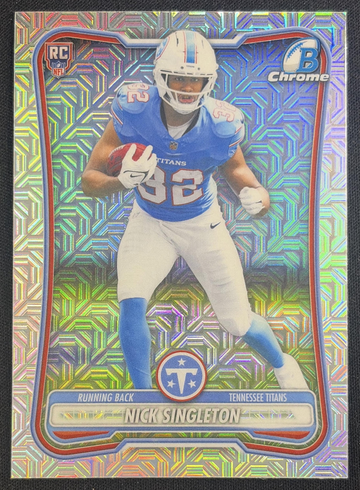 Nick Singleton 2026 Bowman Chrome NFL Mojo Refractor Titans