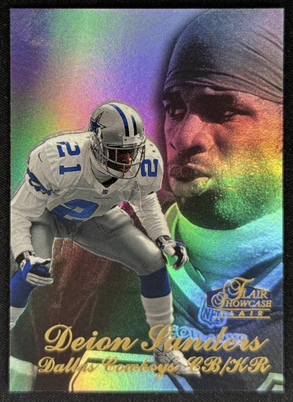 Deion Sanders 1998 Fleer Flair Showcase Row 3 Cowboys Sports Trading Card