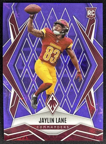 Jaylin Lane 2025 Panini Phoenix Purple Winter Prizm /249 Commanders