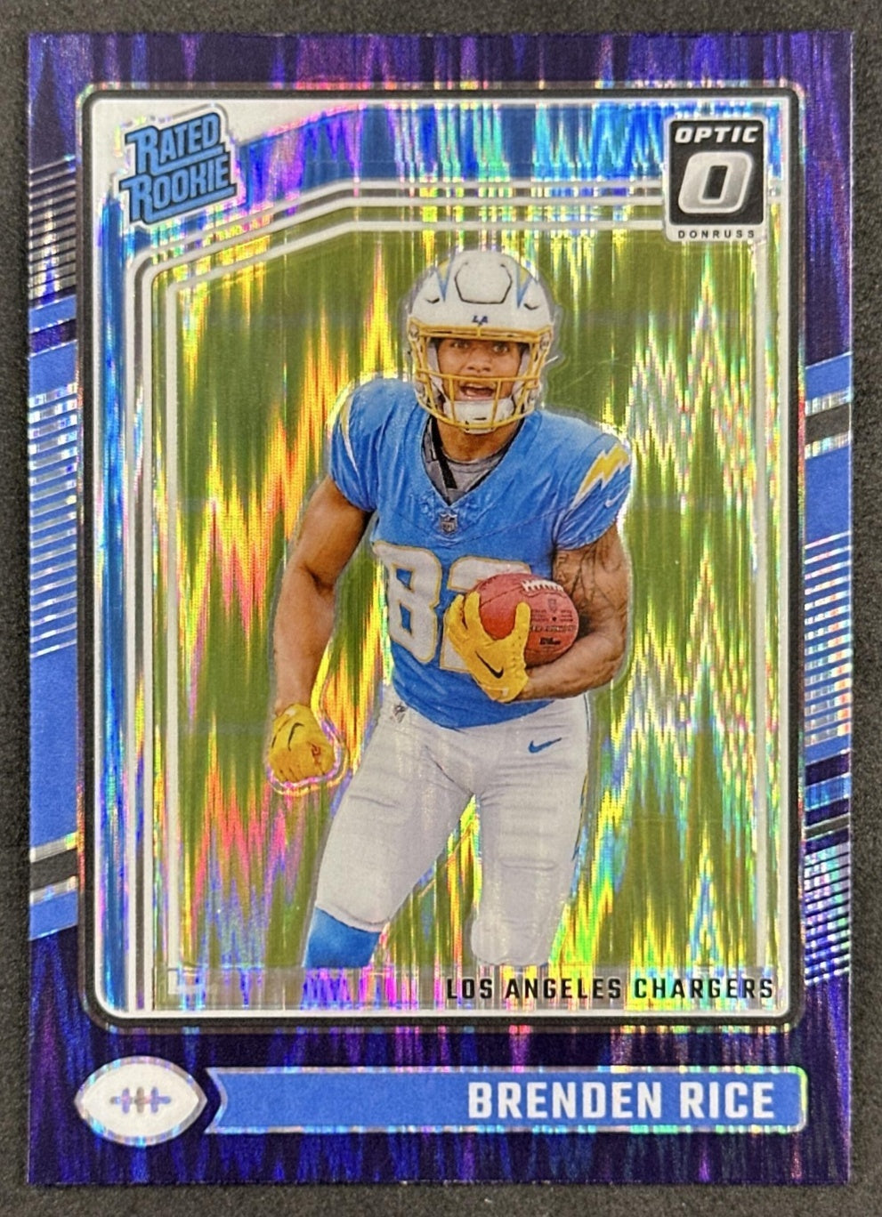 Brenden Rice 2024 Panini Donruss Optic Purple Shock Chargers