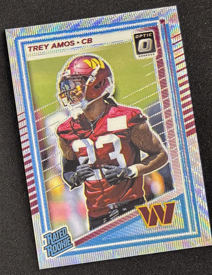 Trey Amos 2025 Panini Donruss Optic Rated Rookie Wave Prizm /300 Commanders