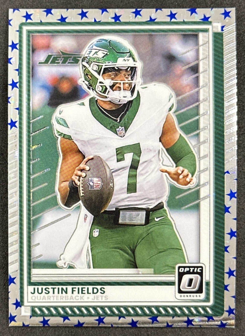 Justin Fields 2025 Panini Donruss Optic Stars Prizm Jets Default Title Sports Trading Cards