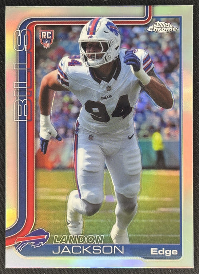 Landon Jackson 2025 Topps Chrome Rookie Refractor Bills Sports Trading Cards