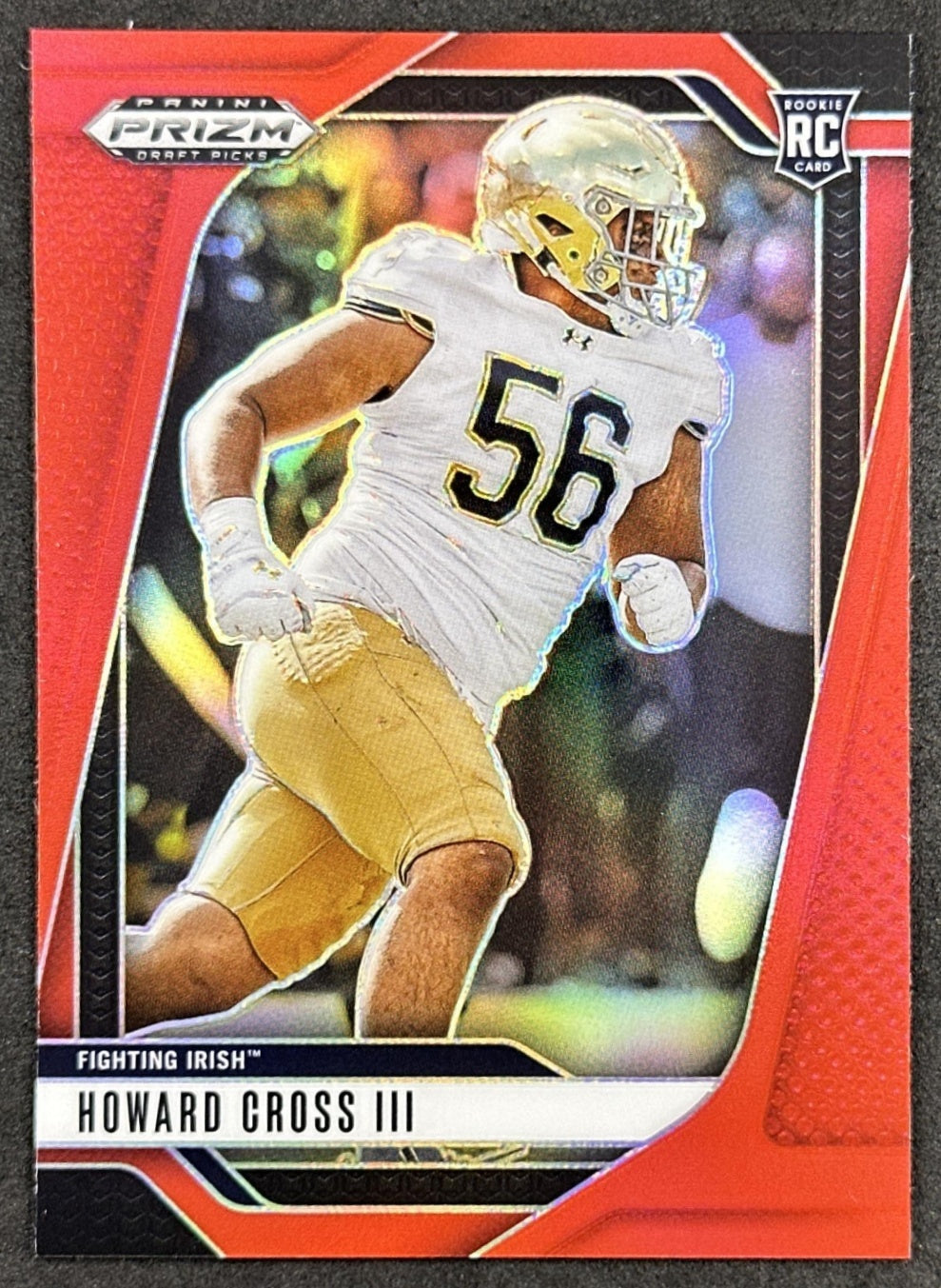 Howard Cross III 2025 Panini Prizm Draft Picks Red /399 Fighting Irish front
