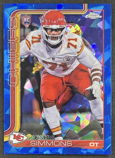 Josh Simmons 2025 Topps Chrome Sapphire Chiefs