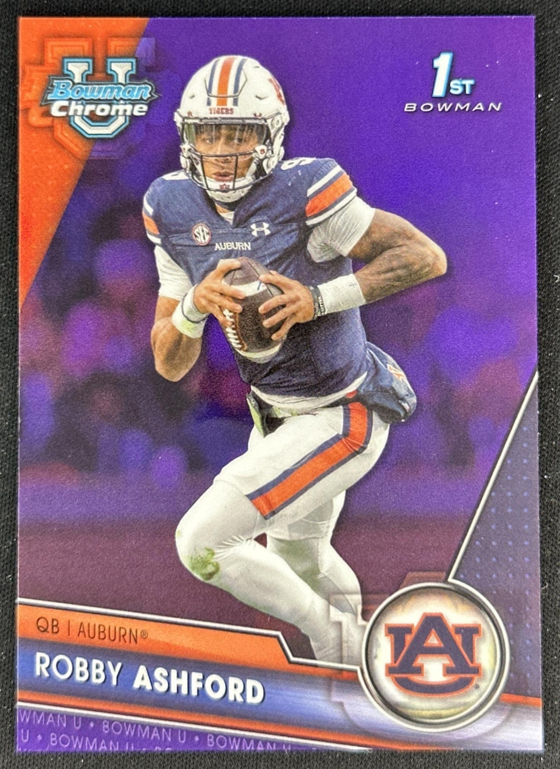 Robby Ashford 2023 Bowman University Chrome Purple Refractor /399 front