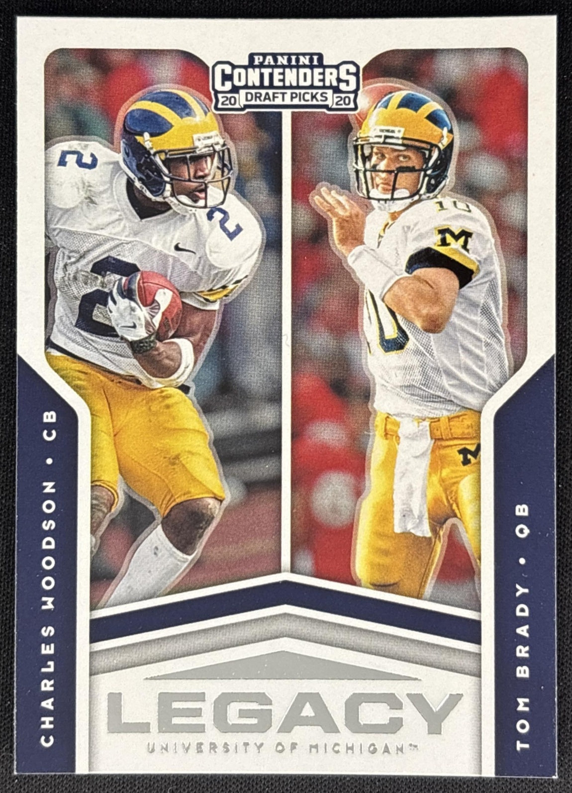 Charles Woodson Tom Brady 2020 Panini Contenders Draft Picks Legacy Wolverines Sports Trading Cards