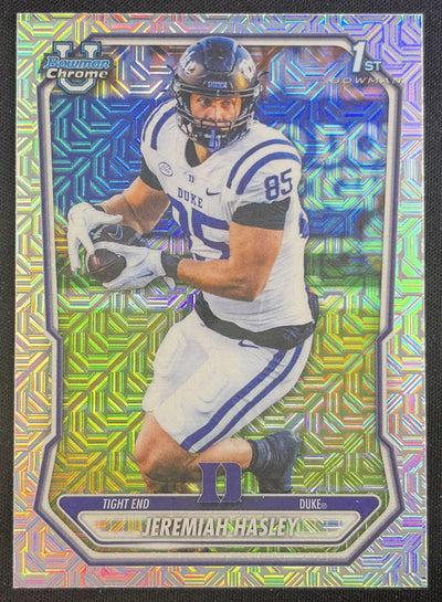 Jeremiah Hasley 2026 Bowman Chrome Prospects Mojo Refractor Blue Devils Duke Blue Devils Sports Trading Card