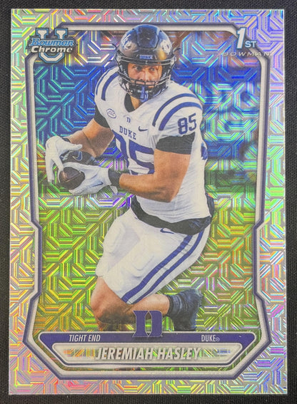 Jeremiah Hasley 2026 Bowman Chrome Prospects Mojo Refractor Blue Devils Duke Blue Devils Sports Trading Card