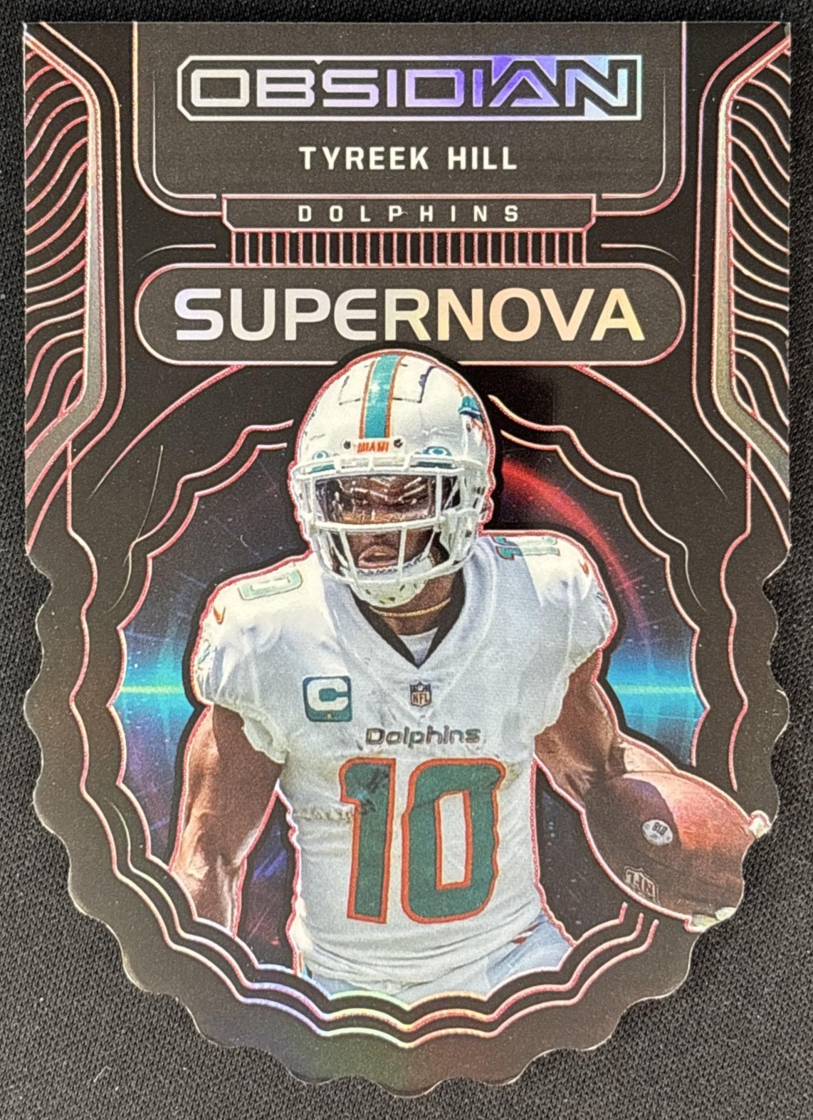 Tyreek Hill 2022 Panini Obsidian Supernova Electric Etch Red /10 Dolphins Sports Trading Cards