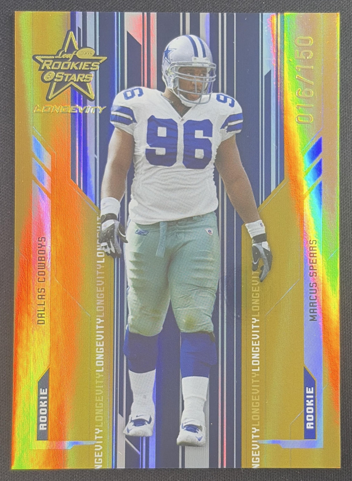 Marcus Spears 2005 Leaf Rookies & Stars Longevity Gold /150 Cowboys Sports Trading Card