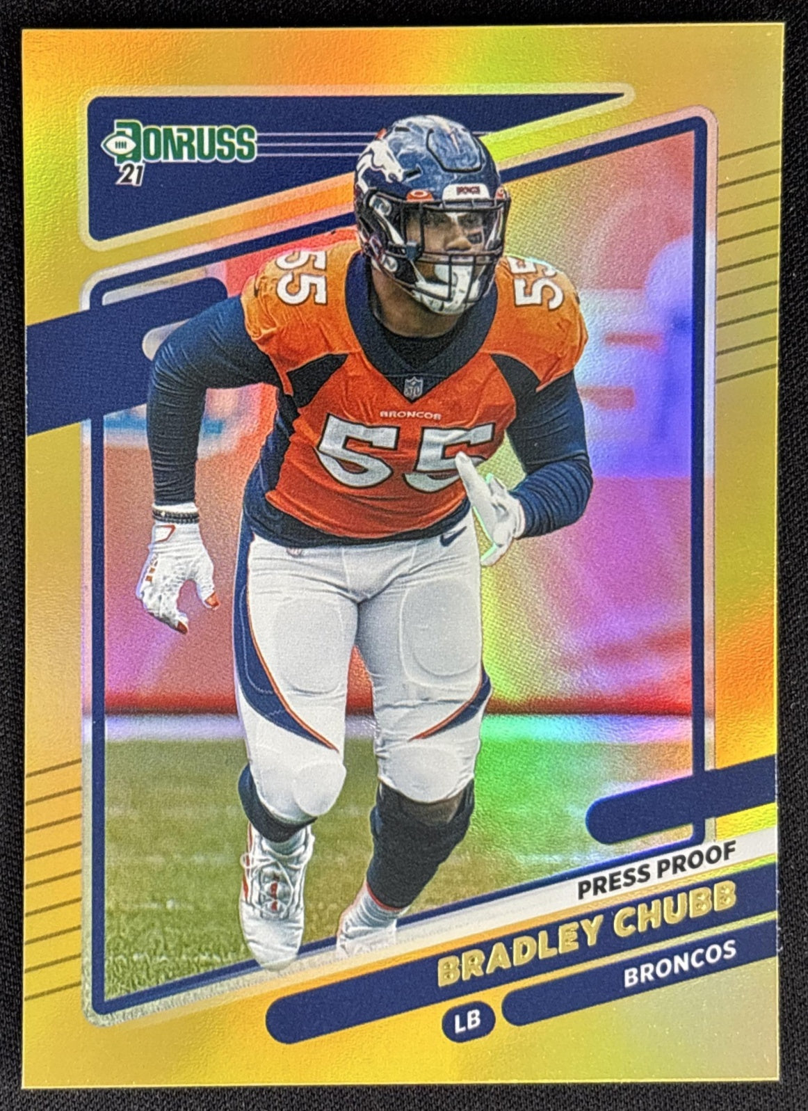 Bradley Chubb 2021 Panini Donruss Press Proof Premium Broncos