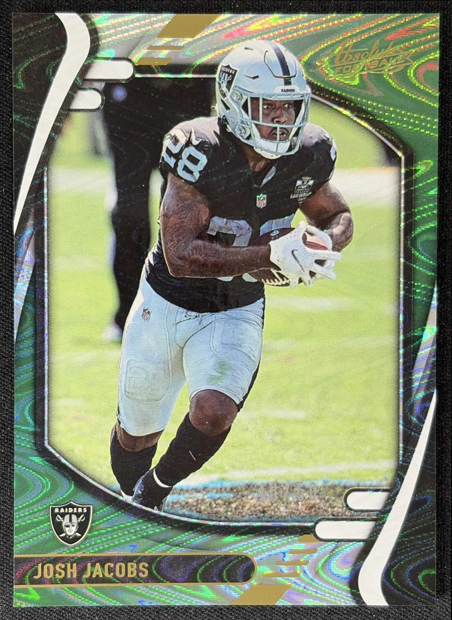 Josh Jacobs 2021 Panini Absolute Green Waves /50 Raiders