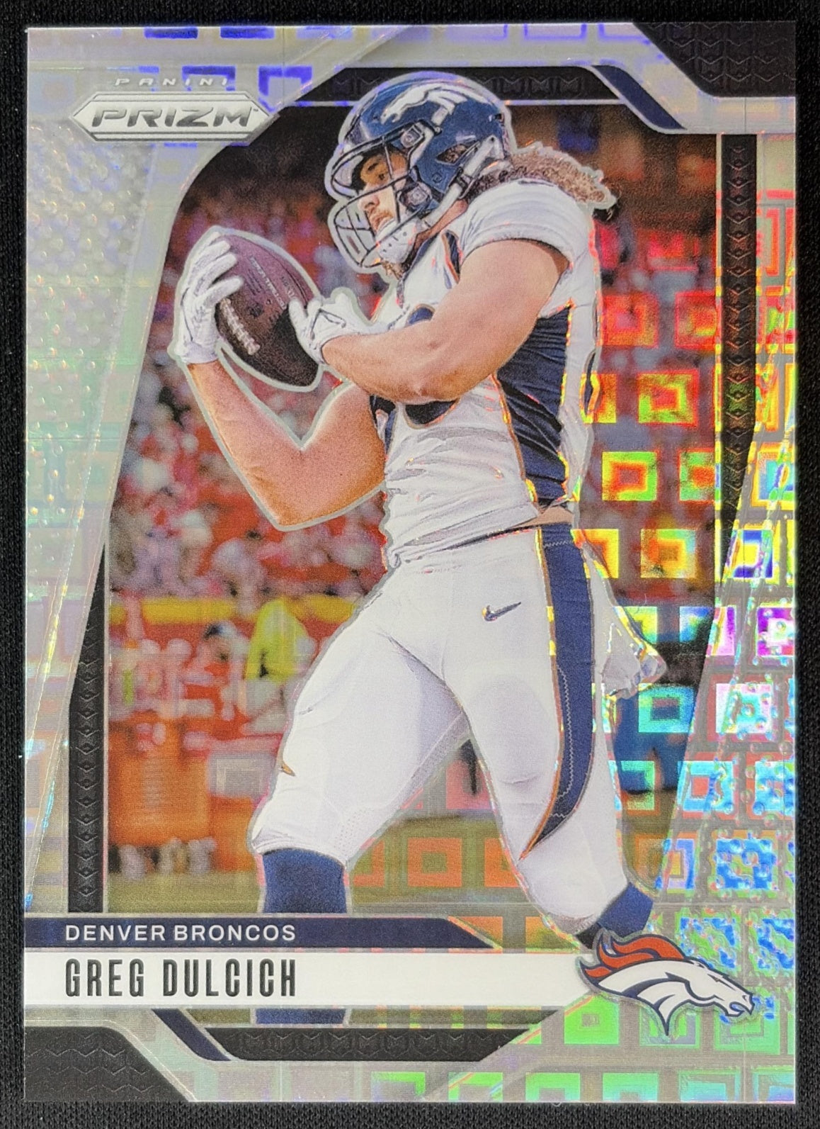 Greg Dulcich 2024 Panini Prizm Pandora /400 Broncos front