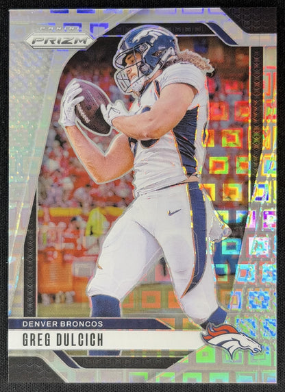 Greg Dulcich 2024 Panini Prizm Pandora /400 Broncos front