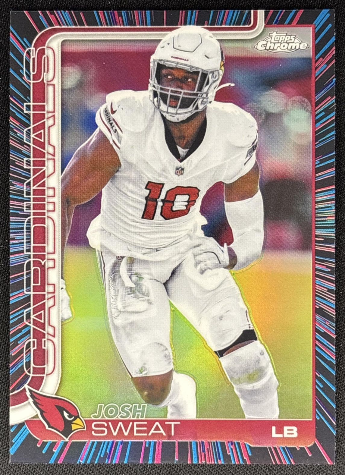 Josh Sweat 2025 Topps Chrome Neon Pulse Refractor Cardinals Default Title Sports Trading Card
