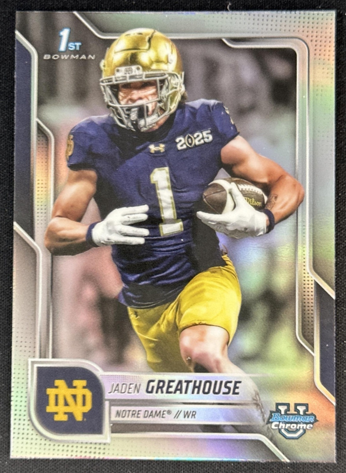 Jaden Greathouse 2025 Chrome University Prospects Refractor Fighting Irish