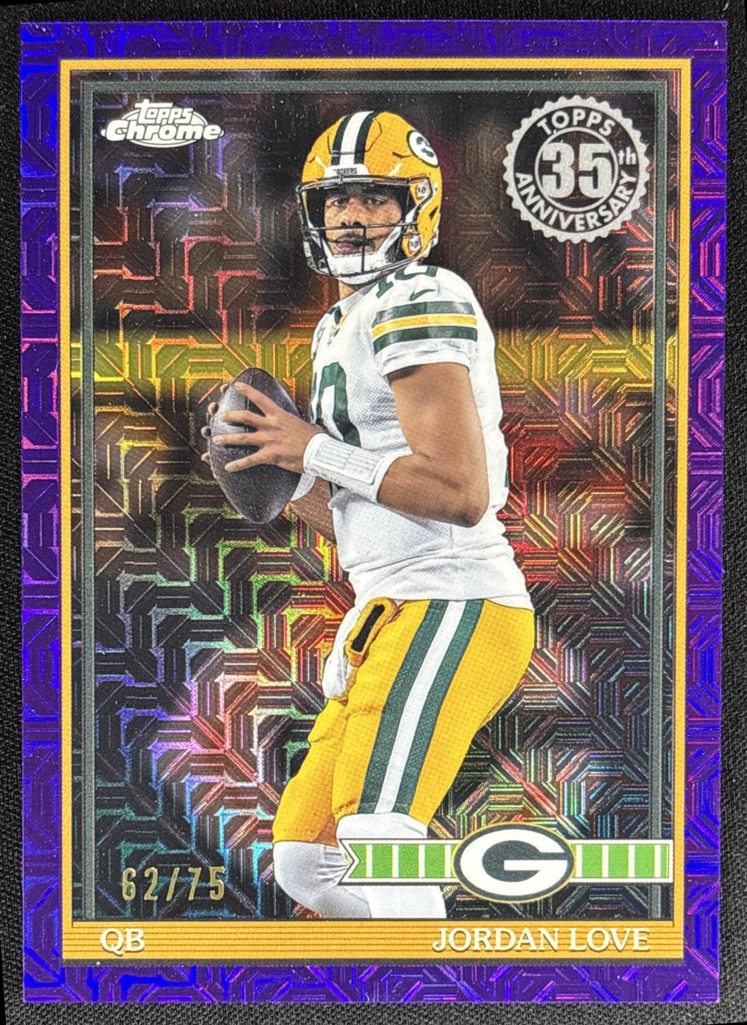 Jordan Love 2026 Topps 1991 Chrome Mojo Refractor Purple /75 Packers