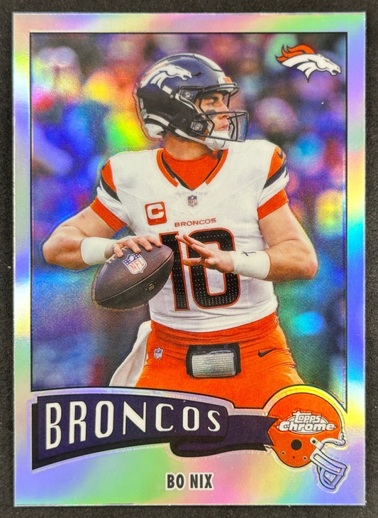 Bo Nix 2025 Topps Chrome 1975 Refractor Broncos
