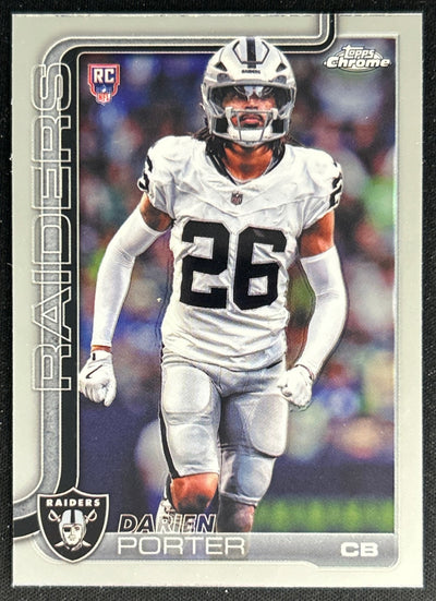 Darien Porter 2025 Topps Chrome Rookie Raiders Sports Trading Cards
