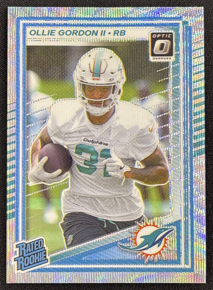 Ollie Gordon II 2025 Panini Donruss Optic Rated Rookie Wave Prizm /300 Dolphins