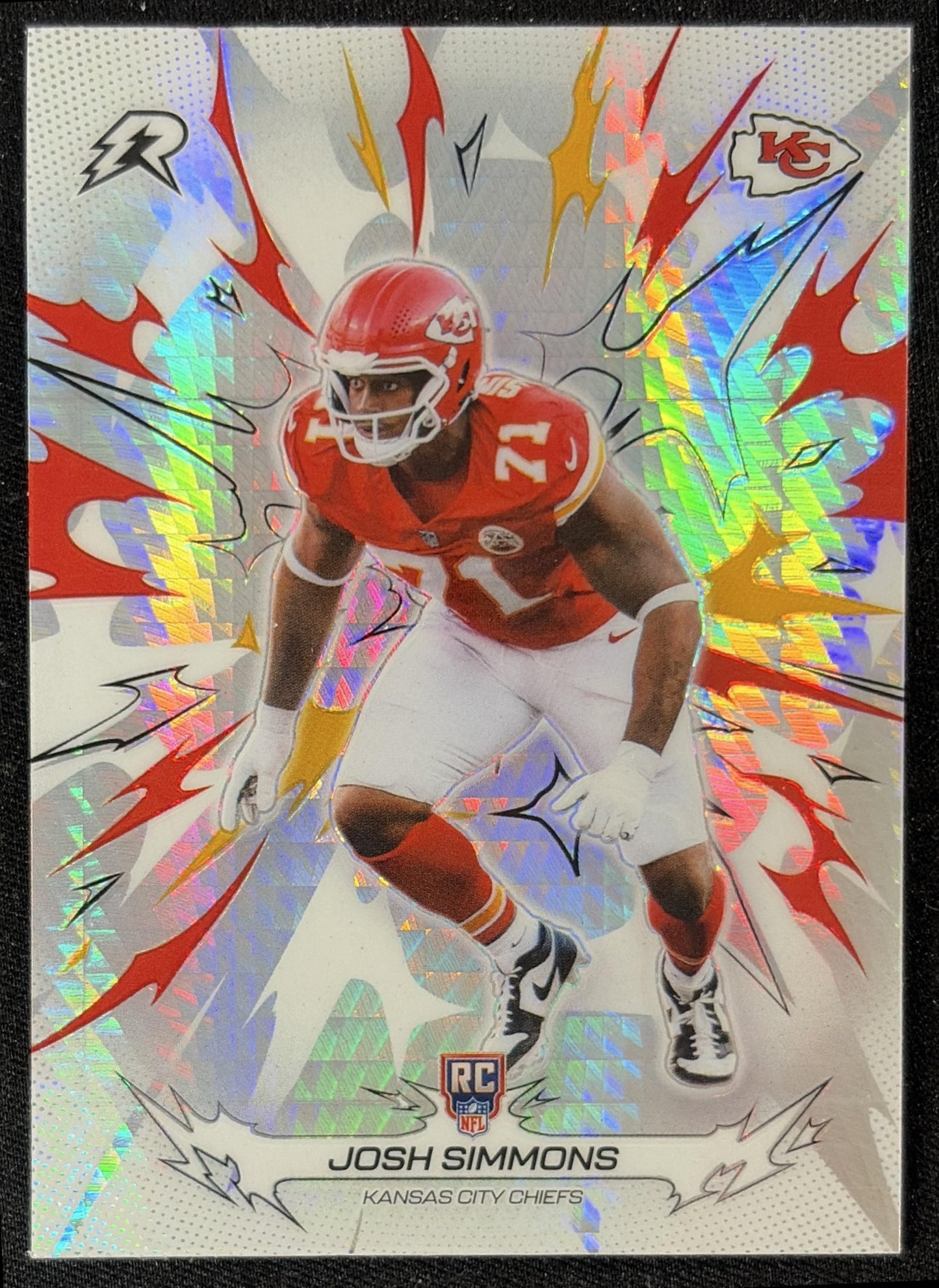 Josh Simmons 2025 Topps Resurgence Prism Refractor Chiefs