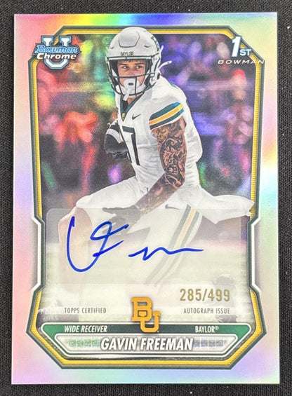 Gavin Freeman 2026 Bowman Chrome Prospect Auto Refractor /499 Bears