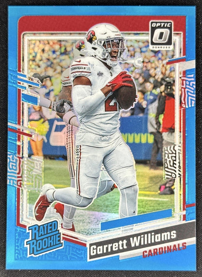 Garrett Williams 2023 Panini Donruss Optic Aqua Prizm /299 Cardinals front
