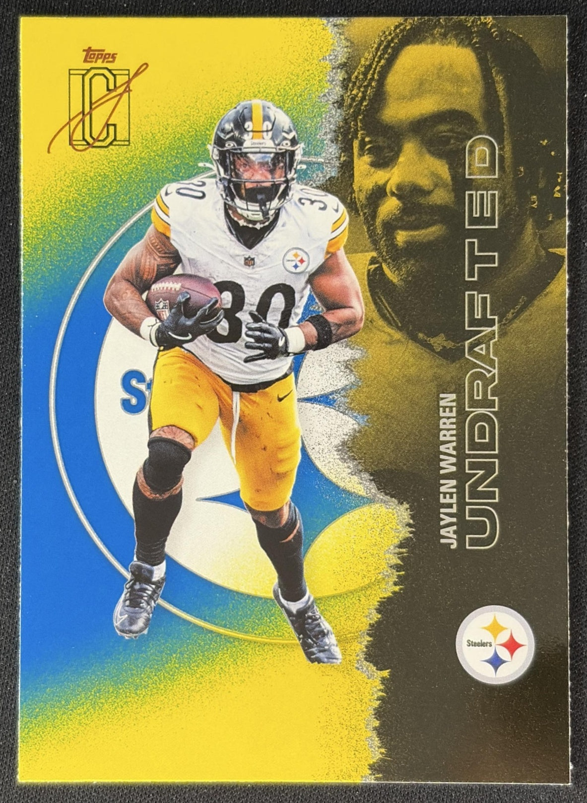 Jaylen Warren 2025 Topps Signature Class Veteran Blue & Yellow Foil Steelers Sports Trading Cards
