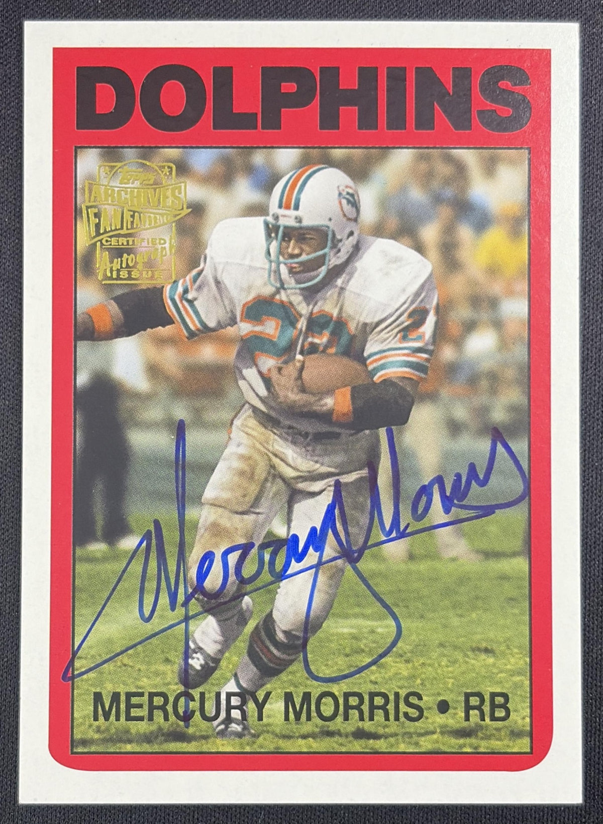 Mercury Morris 2013 Topps Archives Fan Favorite Auto Dolphins Sports Trading Card