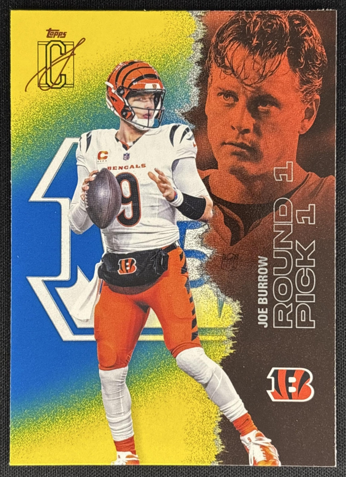 Joe Burrow 2025 Topps Signature Class Veteran Blue & Yellow Foil Bengals Sports Trading Cards