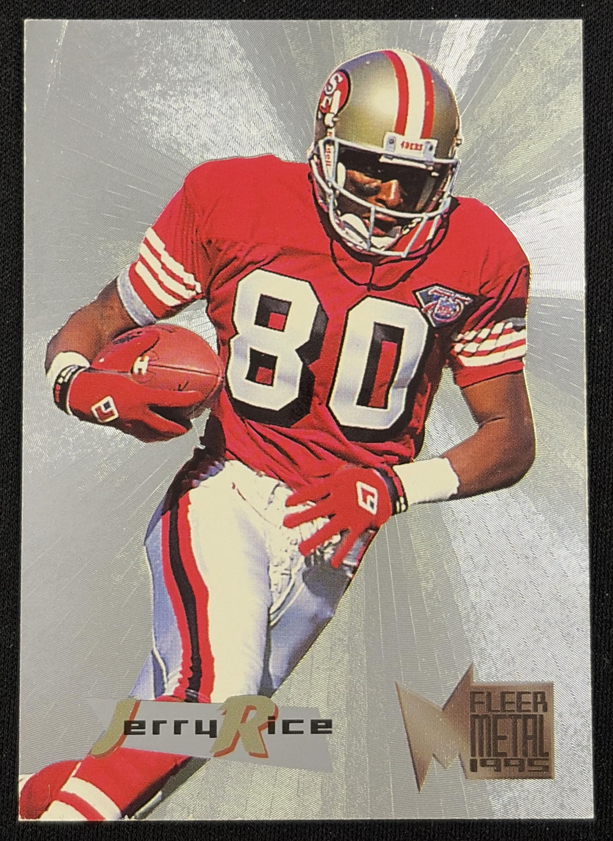 Jerry Rice 1995 Fleer Metal Silver Flashers 49ers Sports Trading Card