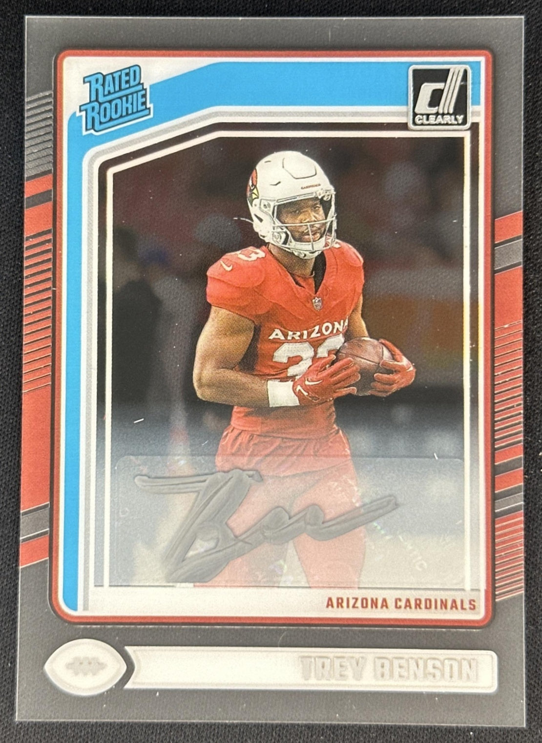 Trey Benson 2024 Panini Clearly Donruss Rated Rookie Auto Cardinals Sports Trading Cards