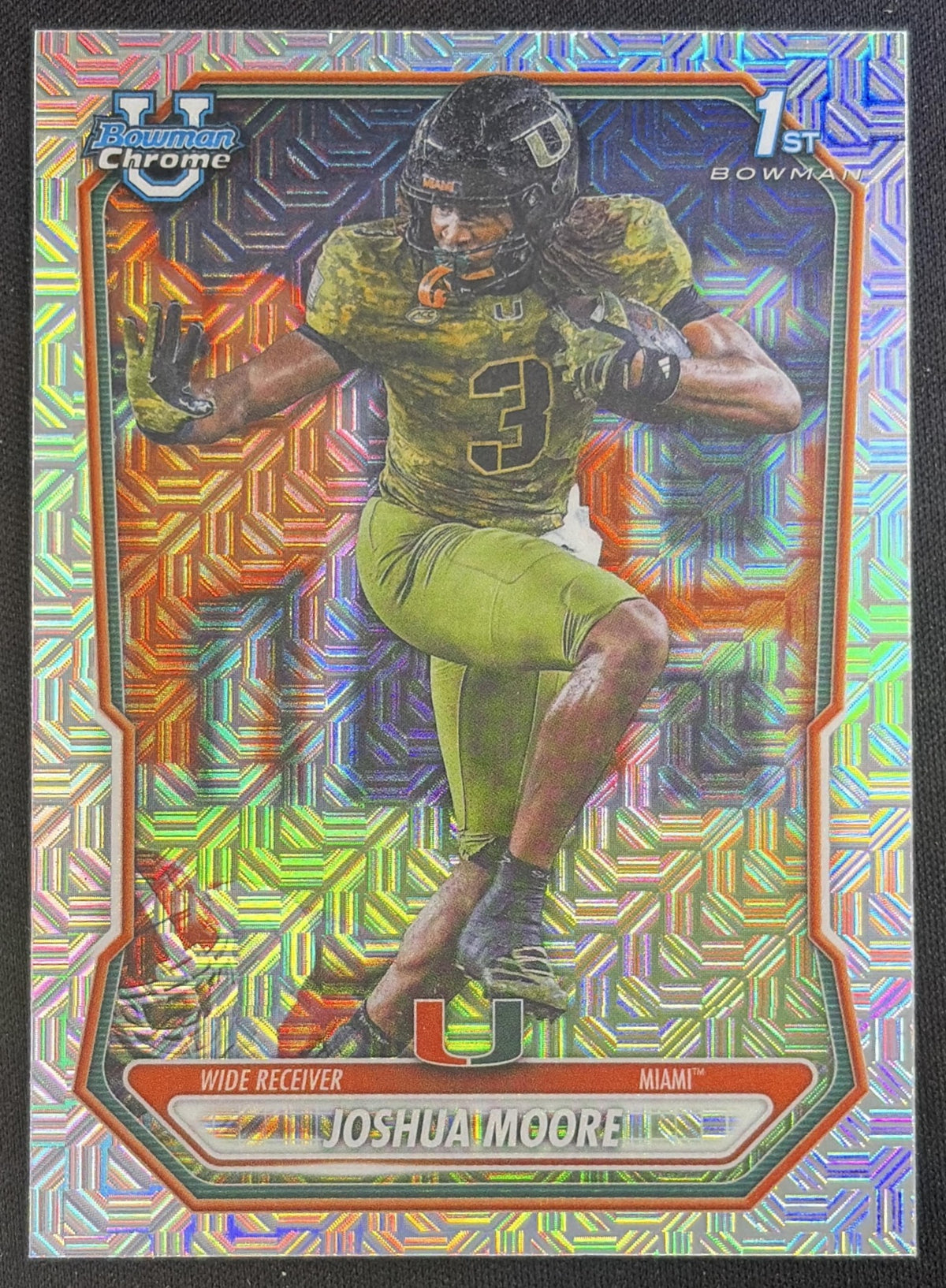 Joshua Moore 2026 Bowman Chrome Prospects Mojo Refractor Hurricanes Sports Trading Card