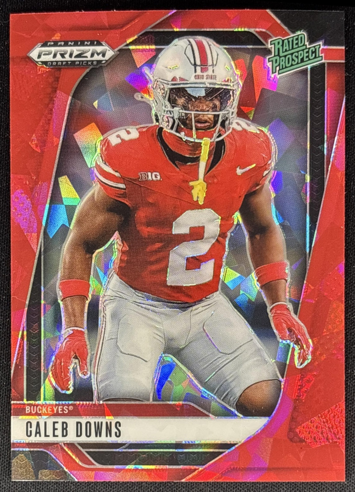 Caleb Downs 2025 Panini Prizm Draft Picks Red Ice Buckeyes Sports Trading Cards