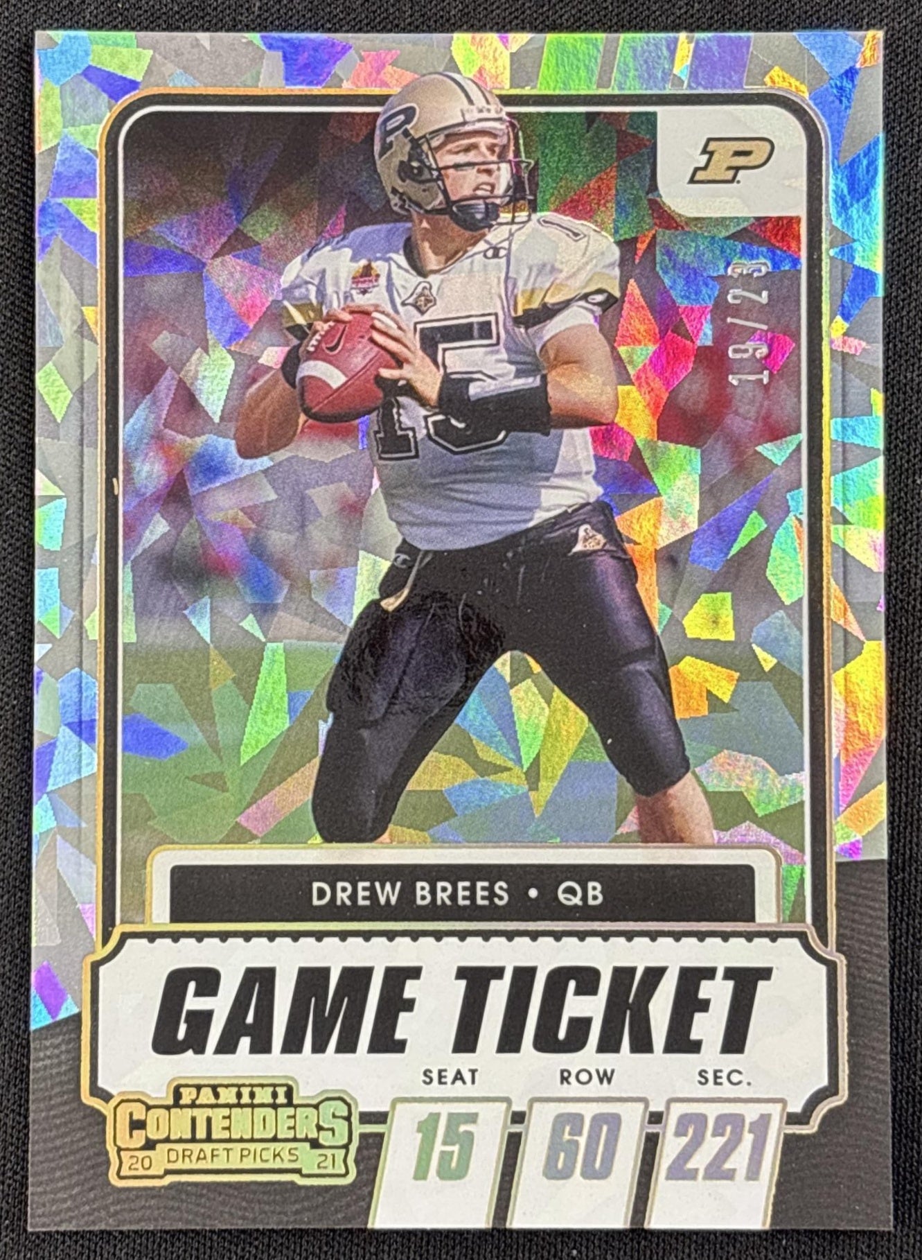 Drew Brees 2021 Panini Contenders Draft Picks Red Cracked Ice /23 Boilermakers