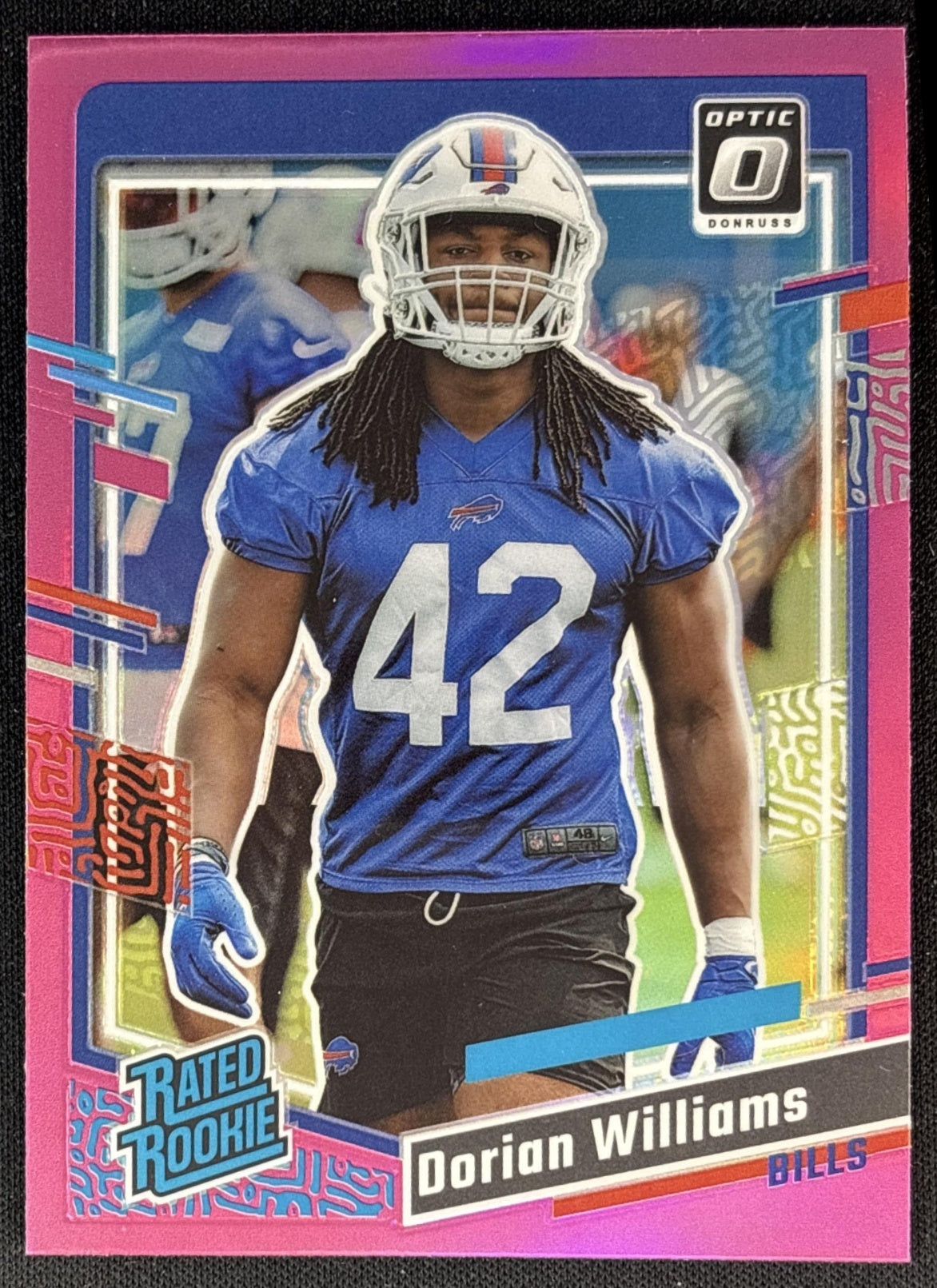 Dorian Williams 2023 Panini Donruss Optic Rated Rookie Preview Pink Prizm Bills