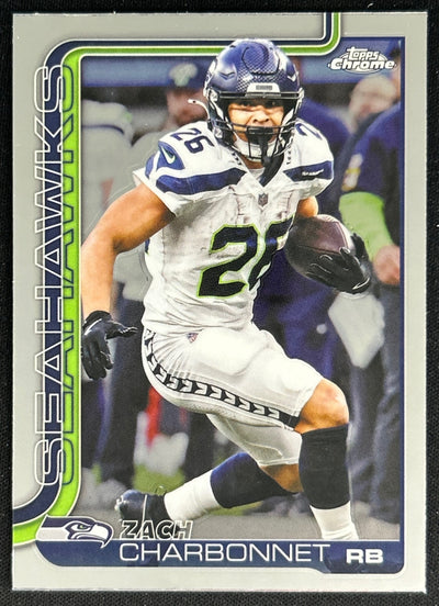 Zach Charbonnet 2025 Topps Chrome Seahawks Sports Trading Cards