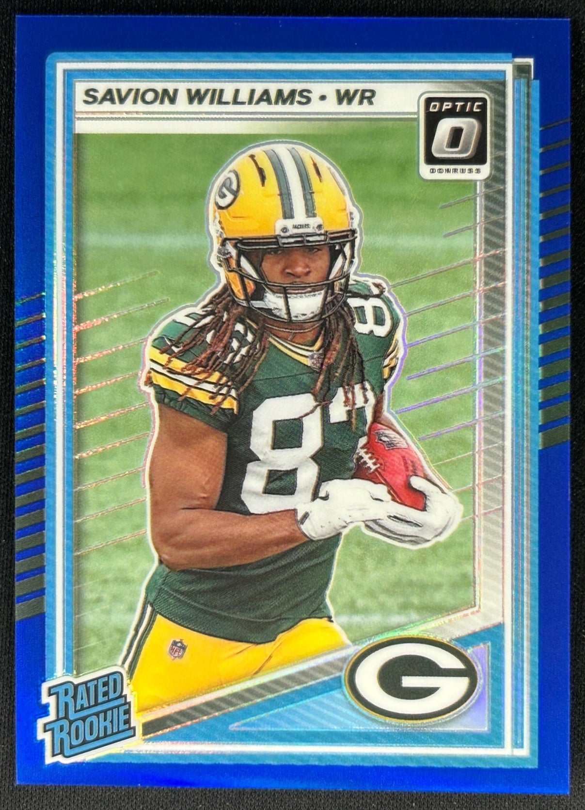 Savion Williams 2025 Donruss Optic Rated Rookie Blue Prizm /249 Packers - Front