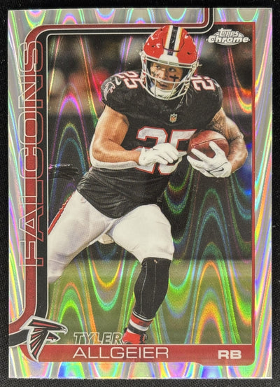 Tyler Allgeier 2025 Topps Chrome RayWave Refractor Falcons Sports Trading Cards