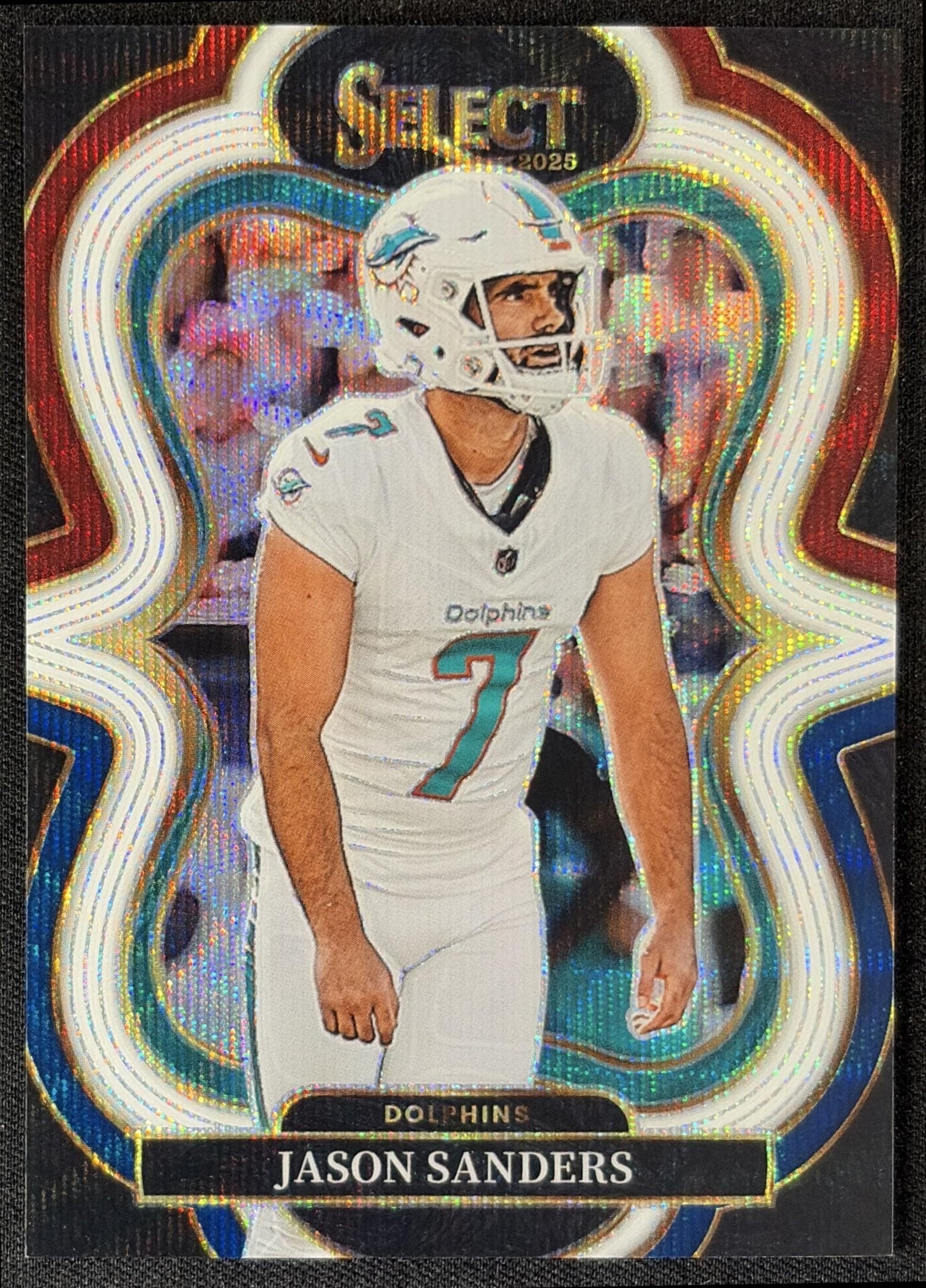 Jason Sanders 2025 Panini Select Suite Level Tri-Color Prizm /199 Dolphins front