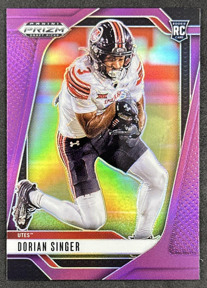 Dorian Singer 2025 Panini Prizm Draft Picks Purple /99 Utes front