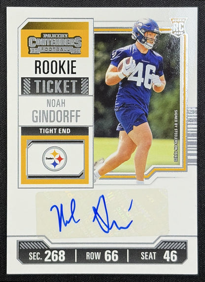 Noah Gindorff 2023 Panini Contenders Rookie Ticket Auto Steelers