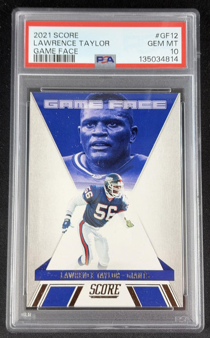 Lawrence Taylor 2021 Panini Score Game Face PSA 10 Giants 135034814 Sports Trading Card